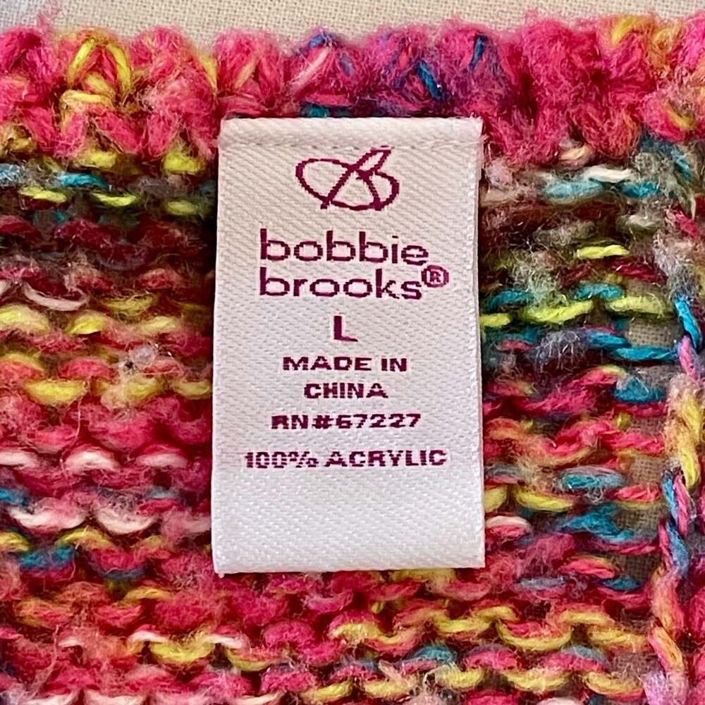 Bobbie Brooks V-Neck Rainbow Multi-Color Marled Knit Tunic Sweater with Pockets - Picture 4 of 5